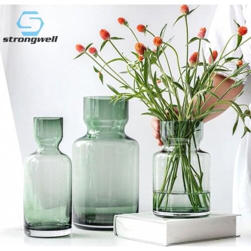 Strongwell European Simplicity Flower Vase Transparent Hydroponics Home Decoration Figurines Vases Artware Housewarming Gifts
