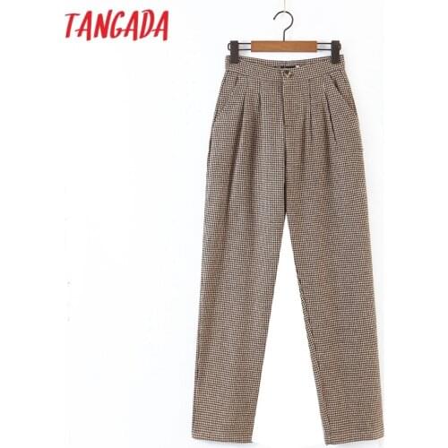 Женские брюки в клетку Tangada China At AliExpress