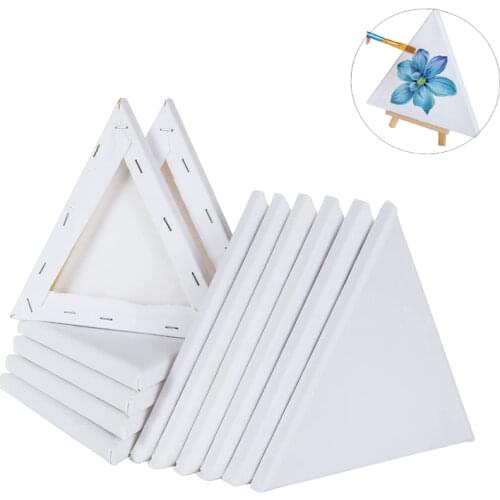 Triangle Wood Box Framed Blank Stretched Art Canvas Acrylic Oil Paint Board