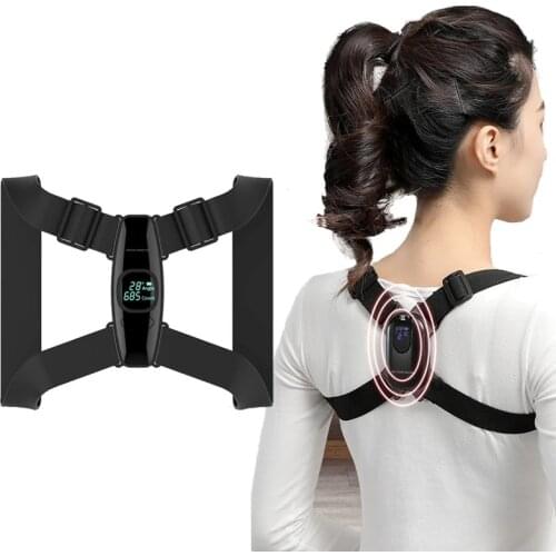 Smart Back Support Back Posture Corrector Intelligent Angle Sensor Vibration Reminder USB Charging LED Screen Children Adults