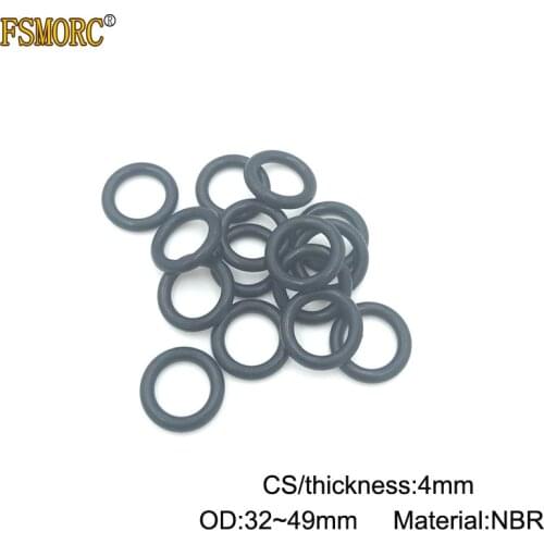 100pcs 4mm Thickness Nitrile Rubber O Rings OD 32 33 34 35 36 37 38 39 40 41 42 43 44 45 46 47 48 49mm NBR o ring sealing Gasket
