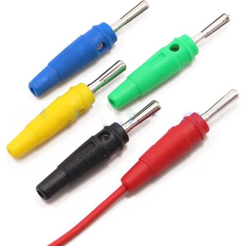 4mm Banana Plug High Current Insulated Shrouded Stackable Connector Screw connection red black blue green yellow Cross slot