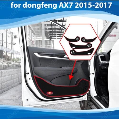 Side edge cover Door Inside Guard Protection Carpet Car Door Anti Kick Pad Sticker for dongfeng AX7 2015-2017 Accessories