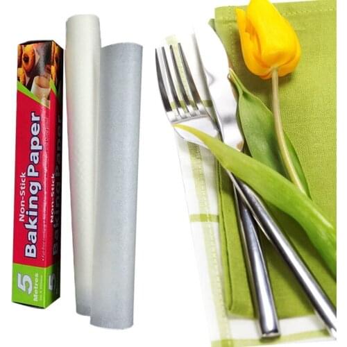 Greaseproof Oven Bakeware Baking Cooking Paper 5M Baking Paper Parchment Paper Rectangle Baking Sheets For Bakery BBQ Party