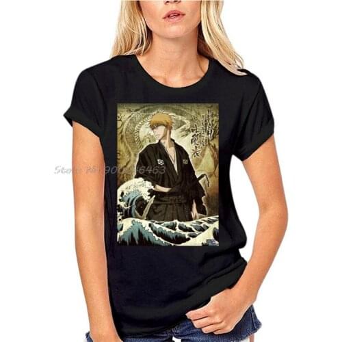 T-shirt Bleach Ichigo Kurosaki Vagues Hokusai Japon Manga Cartoon T Shirt Women New Fashion Tshirt Loose Size Top Tees