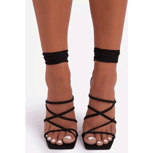 Women Summer Ankle Strap Sandals Ladies Thin High Heels Party Dress Shoes Female Fashion Sexy Sandal Woman Square Toe Shoe 2021