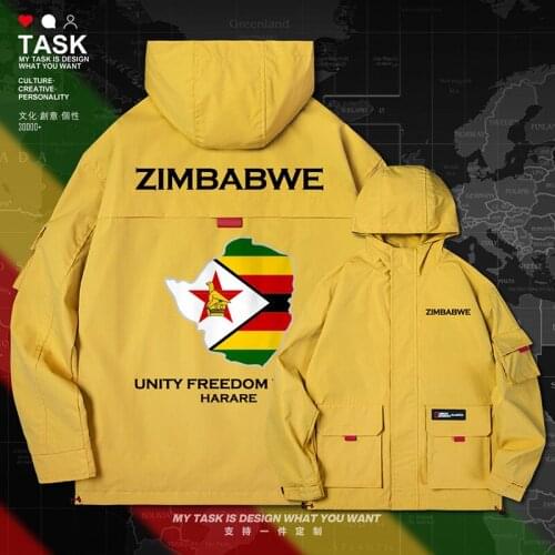 Zimbabwe ZWE yeZimbabwe Zimbabwean men jacket hooded map nation flag clothing top long sleeve windbreaker new clothes autumn
