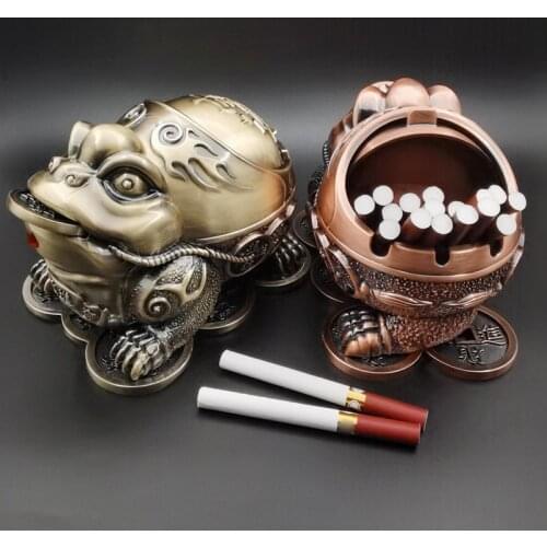 Golden Toad Ashtray Ornaments Home Living Room Decorations Ashtray Retro Personality Ashtray