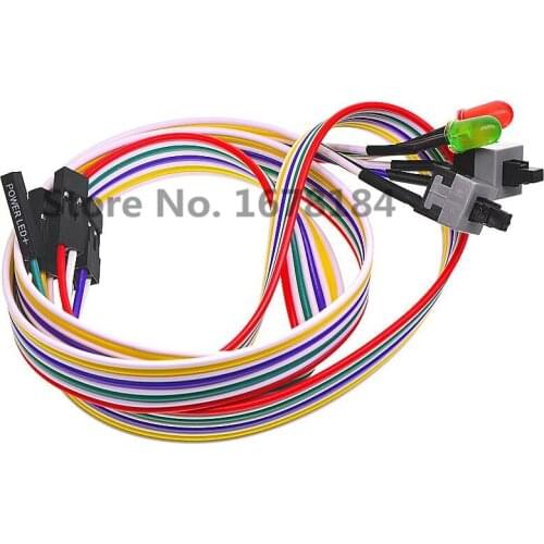 1PCS 65CM Slim PC Compute Motherboard Power Cable Original On Off Reset with LED Light PC Power Reset Switch Push Button Switch