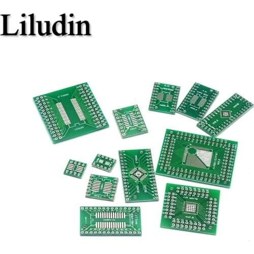 10PCS Adapter PCB Circuit Board Kit SMD QFP LQFP QFN FQFP Turn To DIP SOP MSOP SSOP TSSOP SOT23 8 10 14 16 20 24 28 SMT To DIP