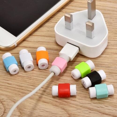 10pcs Silicone USB Cable Protector Earphone Wire Cord Protection Cover Data Charger line Protective Sleeve For Phone Data Cord