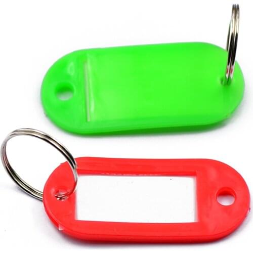 10x Bag Charms Travel Tag Label Keyring Keychain Split Key Ring Random Color