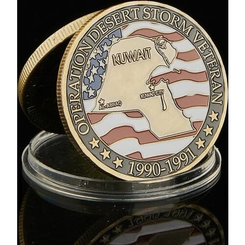 1990-1991 USA Operation Desert Storm Veteran Hooray For Heroes Brone Challenge Coin Collectible