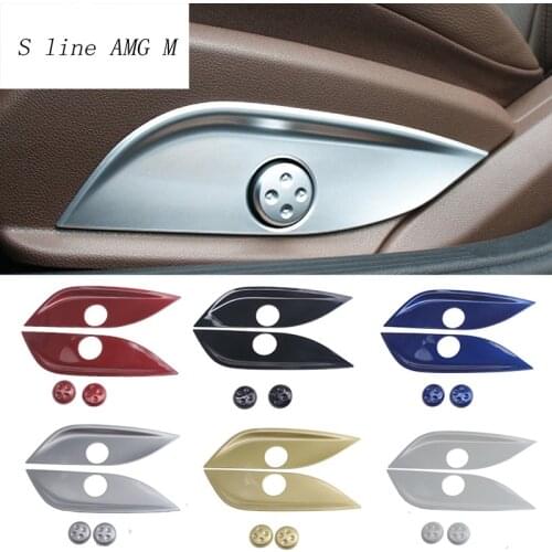 Car styling Seat Adjust Switch Button Covers Stickers Panel Trim For Mercedes Benz GLC C E Class W205 W213 X253 Auto Accessories