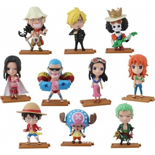Bandai One Piece 10.5cm Luffy Group 10 Q Version Large Sauron Chobannamei Anime Model Ornaments Doll Boy Toy