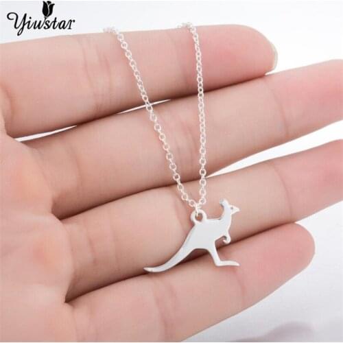 Yiustar Kangaroo Necklace Wallaby Pendant Australian Animal Necklace for Kids Teen Jewelry Wild Animal Birthday gift