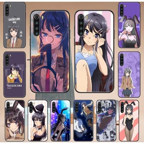 Anime Girl Mai Sakurajima Phone case For Xiaomi Redmi Note 7 7A 8 8T 9 9A 9S 10 K30 Pro Ultra black painting coque art prime