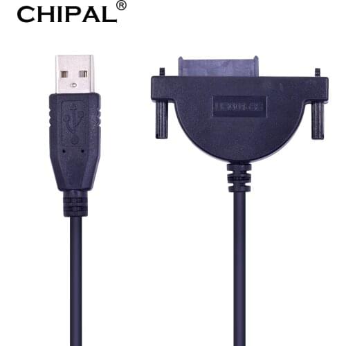 CHIPAL LED Indicator USB 2.0 to 7+6 13Pin Mini SATA II Cable Adapter for Notebook CD-ROM DVD-ROM for HDD Caddy Slimline Drive