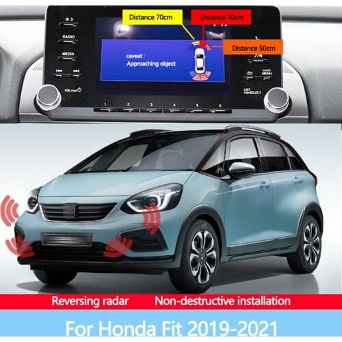 Display Reversing Image Front And Rear Radar Parking Detector Kit Sound Warning Indicator For Honda Fit 2019-2021