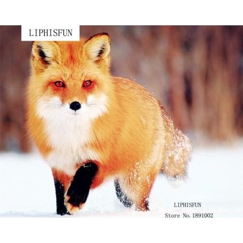 Diy Diamond Painting Animal Diamond Cross Stitch Resin Square Diamond Sets Unfinish Decorative Diamond Embroidery Fox