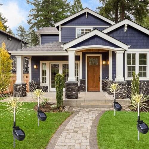 Hot Creative Solar Fireworks Light Waterproof LED Landscape Lights for Garden Courtyard Lawn Decoration Party celebration lights