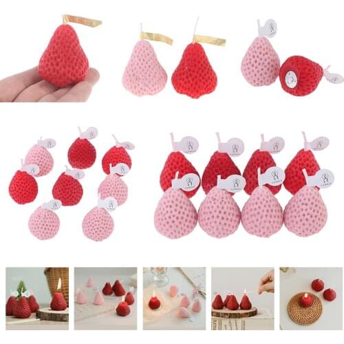 Creative Strawberry Candles Fruit Shape Candle Scented Candle Valentine Day Gift Party Ornament Home Decoration