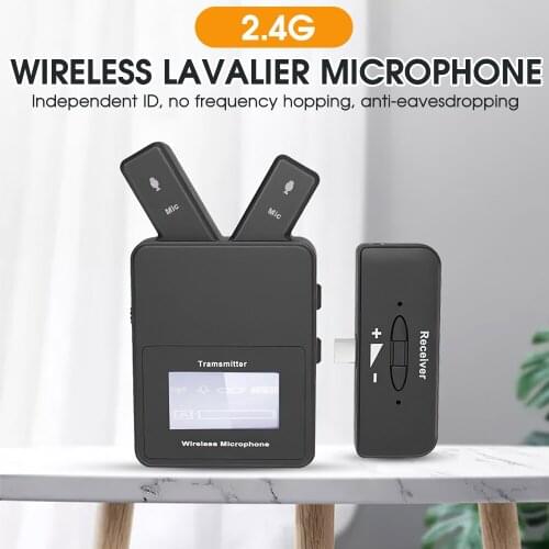 Mini USB Microphone Portable Wireless Lavalier Microphone with Clip Intelligent Noise Reduction for Phone Audio Studio Recording
