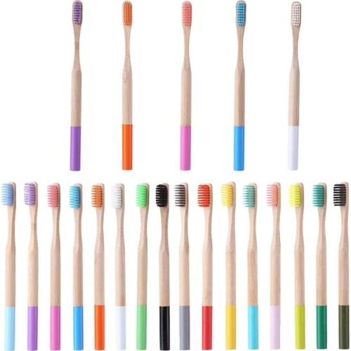 Multicolor Eco-Friendly Bamboo Toothbrush Soft Bristle Child Toothbrushes