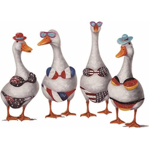 Clothing Patches European Flag Goose Pattern Iron On Patches Thermal Transfer Printing Stickers for Clothes Ins Style Decoration