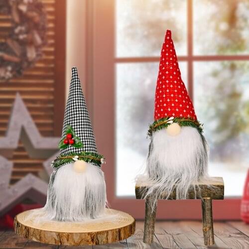 New Fashion Christmas Pointed Cap Pine Leaf Doll Tulip Rudolph Doll Decoration For Home Gifts Ornaments Party Supplies