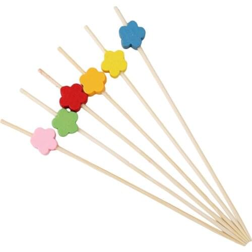 New 100pcs Tie A Knot Bamboo Food Picks Fruit Fork Sticks Buffet Cupcake Toppers Cocktail Forks Wedding Festival Decorations