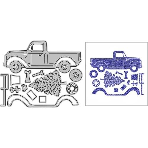 New Truck Christmas Tree Craft Embossing Mold 2021 Metal Cutting Dies for DIY Decorative Scrapbooking Album Card Making No Stamp