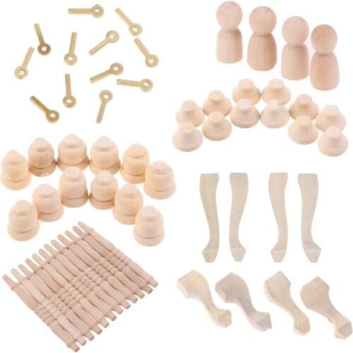 Wholesale 1:12 DIY doll house mini furniture parts handmade accessories pocket cabinets tea table legs sofa legs