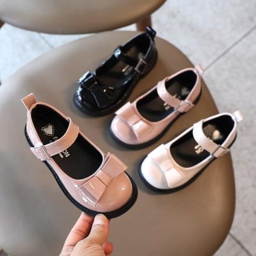 Princess Autumn Elegant School Shoes For Girls Leather Dress Children Little Girls Black ChildrenS Party Shoes Kids Fashion Bow