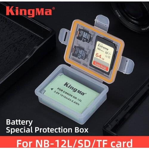 KingMa 10PCS Plastic Battery Holder Case Battery Storage Box For Canon NB-12L Battery PowerShot G1X Mark II G1X2 N100 MINI X