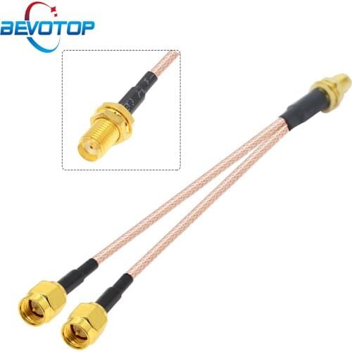 SMA to Dual SMA Y Type Splitter Combiner 3G 4G antenna Extension Cord RF Coax Pigtail Cable for 3G 4G Modem Router 15CM 6 Inch