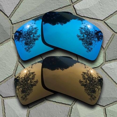 Sky Blue&Bronze Copper Sunglasses Polarized Replacement Lenses for Oakley Eyepatch 2