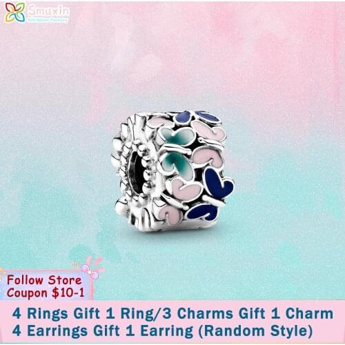 Smuxin 925 Sterling Silver Beads Butterflies Clip Charms fit Original Pandora Bracelets for Women Jewelry Making Birthday Gift