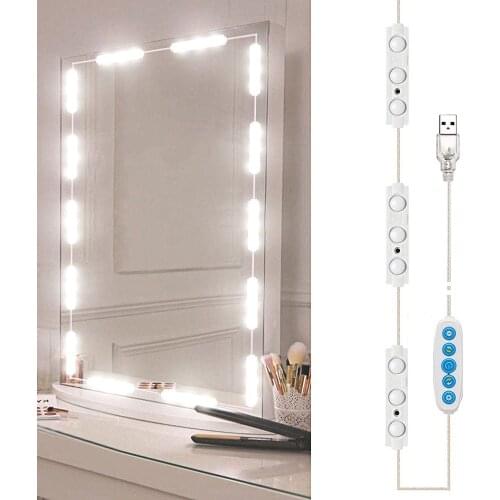 Led Vanity Mirror Lights Kit Vanity Make Up Light Dressing Table Lamp Mirror Lights Strip 30Bulbs