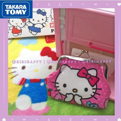 Takara Tomy Hellokitty Cute Creative Personality Small Girl Heart Coin Purse Key Case Small Purse