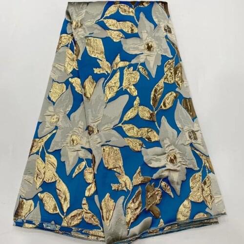 New African Brocade Fabric Jacquard Lace Material 2021 Nigerian Damask Cloth Floral Tissu Tela Patchwork For Sewing Dress PJZ18