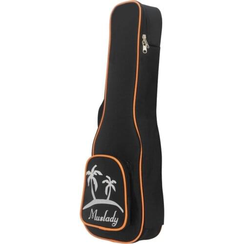 Muslady 21 Inch Soprano Ukulele Bag Uke Ukelele Zippered Case Coconut Tree Pattern Style