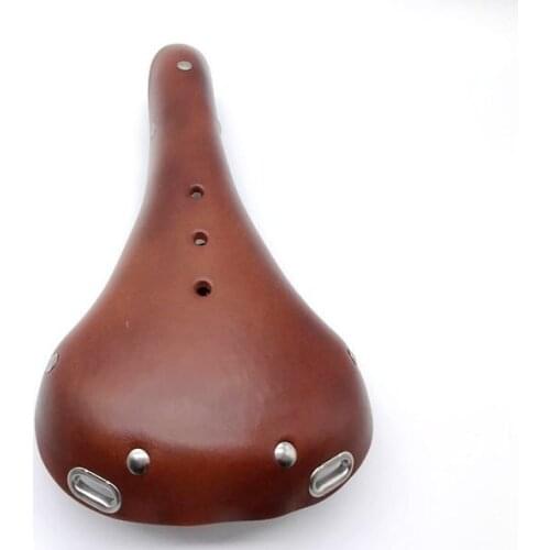 Real Leather Vintage Standard Steel Saddle Fit for Brompton Folding Bicycle
