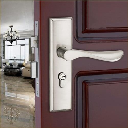 1 set Chinese style Zinc Alloy Bedroom Door Lock indoor Door handle lock Mute Mechanical Anti-theft Lock Core Furniture Hardware