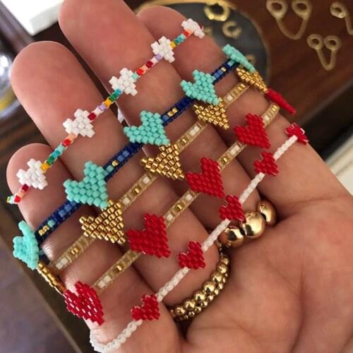 Go2boho Bracelet For Girl Miyuki Bracelet For Women Gift Boho Bead Designs Heart Pulseras Fashion 2021 Jewelry Trendy Jewellery