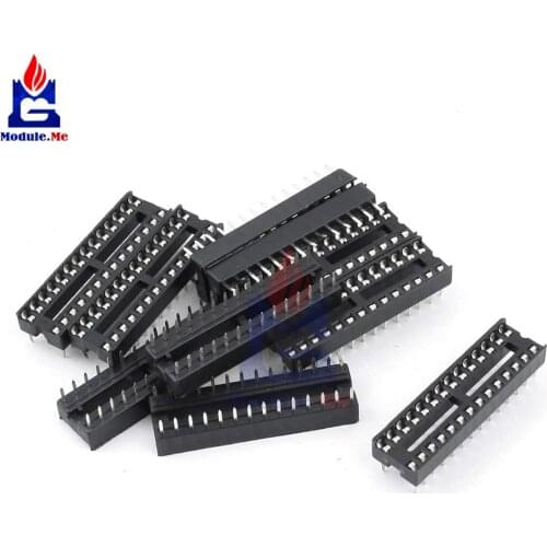 10PCS/Lot 28 Pin DIP-28 SIP Round IC Sockets Adapter Solder Type Narrow