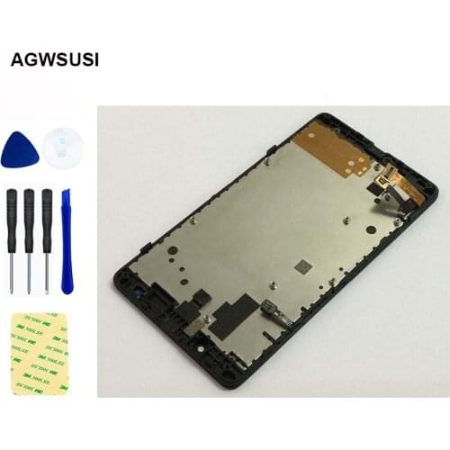 100% Test for Nokia XL RM 1030 RM 1061 Touch Screen Digitizer Glass Sensor + LCD Display Panel Monitor Assembly With Frame