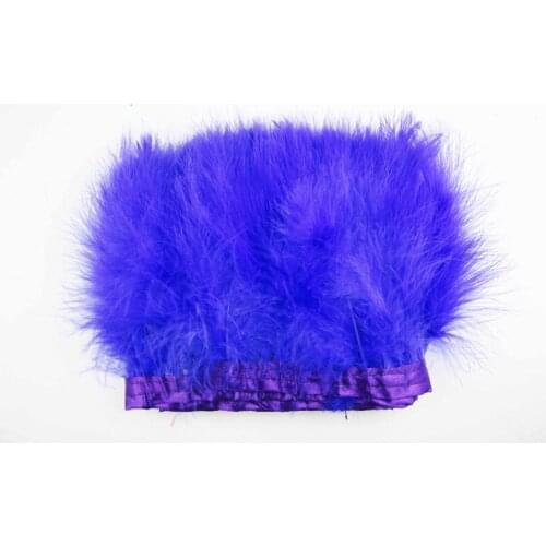 2 meter turkey feather sapphire trim ribbon 15-20cm/6-8inch wide for skirt wedding dress party DIY crafts carnival