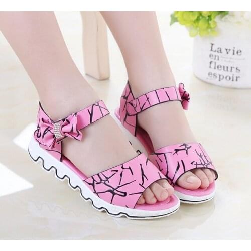 2018Fashion girls sandals childrens sandals childrens fish mouth princess shoes childrens shoes girls beach shoes EUR27-37