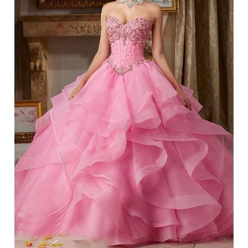 2020 Sweetheart 15 Year Coral Quinceanera Dresses Off The Shoulder Organza Beaded Sequin Lace Up Cheap Birthday Party Dress
